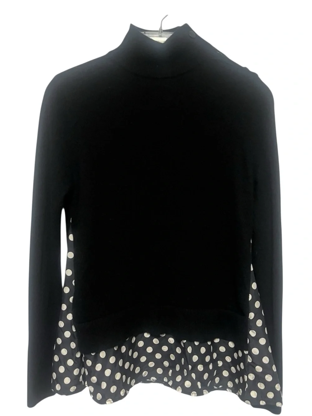 KATE SPADE Black Turtleneck Sweater with Polka Dot